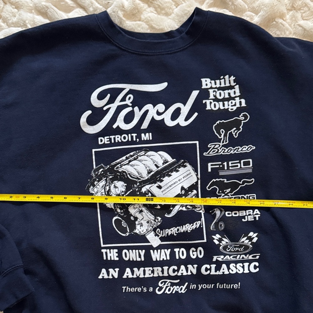 Ford Men's Navy Graphic Crewneck Sweater - Picture 2 of 3